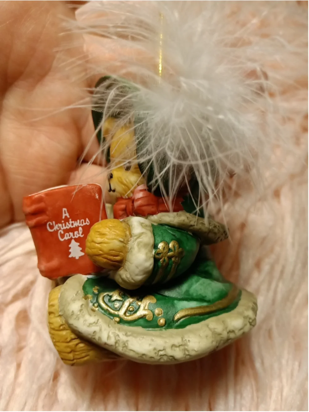 Lucy Rigg Chapeau Noelle Beth a Carol Bear With Song Book by Lucy Rigg Ornament